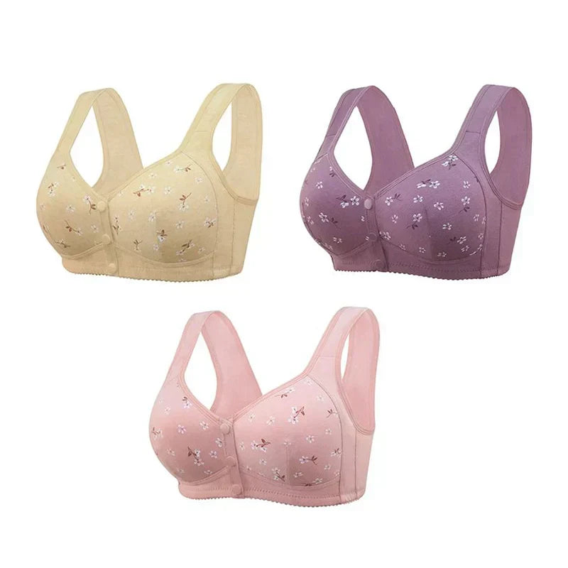 2024 New Anti Sagging Front Open Cooling Cotton Bra